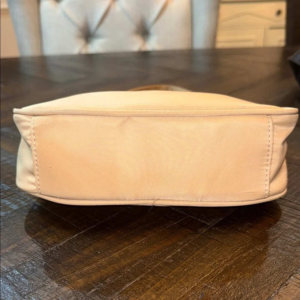 White Fox Beige Shoulder Bag Gold‎ Hardware Mini Baguette Purse